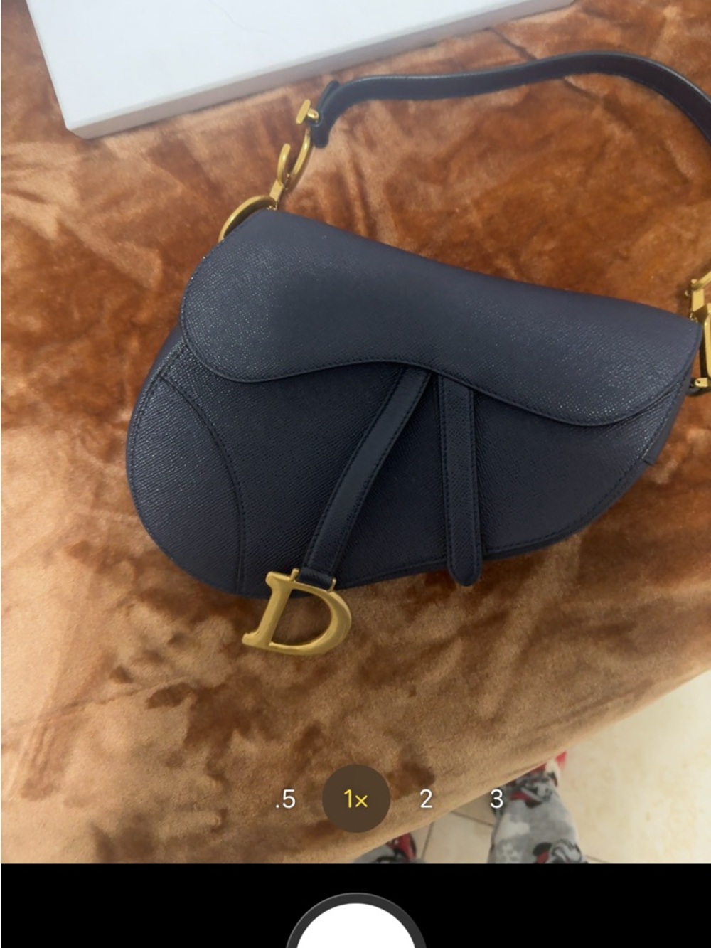 Dior Navy Saddle Shoulder Bag with Gold Hardware - Picture 2 of 6